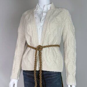 Ivory Cable Knit Fisherman Sweater